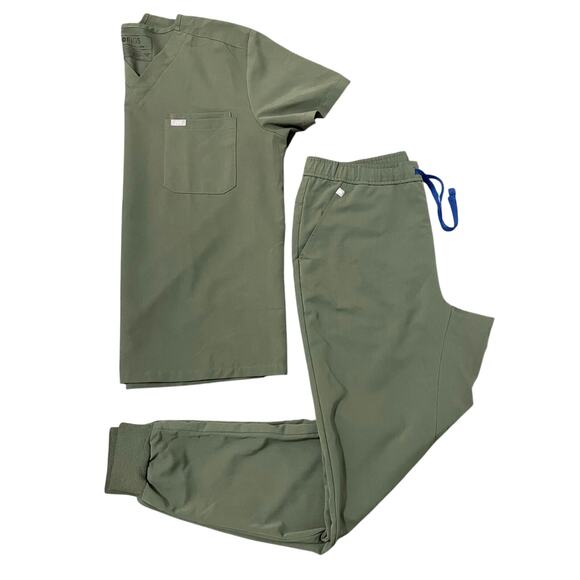 Figs Other - Figs Men’s Moss Green Leon Shirt and Tansen Joggers Scurbs Set Top sz L pants LT